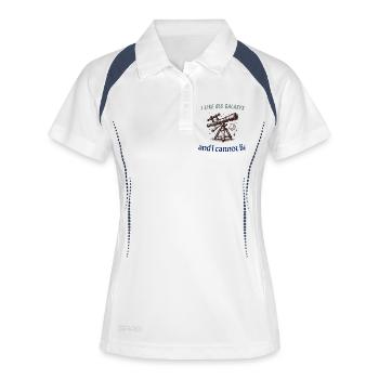 Big Galaxys Funny Space Shirt - Frauen Polo atmungsaktiv - Weiß/Navy - Vorne