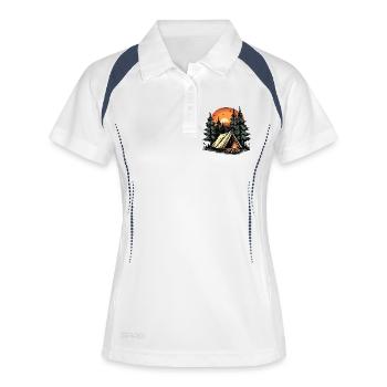 Tente de camping forêt - Polo respirant Femme - blanc/marine - Devant