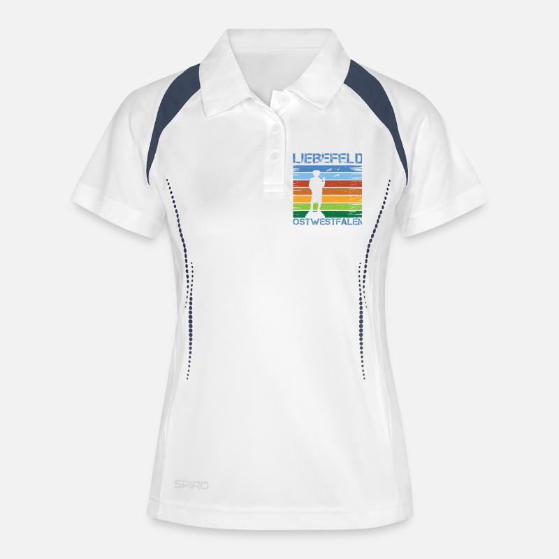 Liebefeld ❤ Leineweber - Women's Polo breathable - white/navy