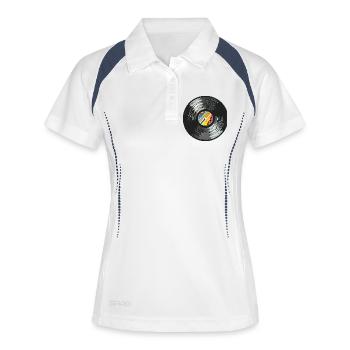 Vinyl_6 - Polo respirant Femme - blanc/marine - Devant