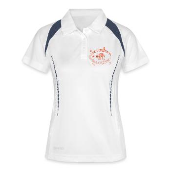 Glyphe d’œil d’Halloween - Polo respirant Femme - blanc/marine - Devant