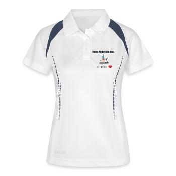 Kinder = Cardiotraining - Frauen Polo atmungsaktiv - Weiß/Navy - Vorne