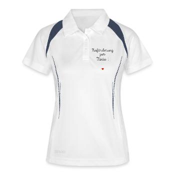 Promotion au poste de tante Bébé Cœur - Polo respirant Femme - blanc/marine - Devant