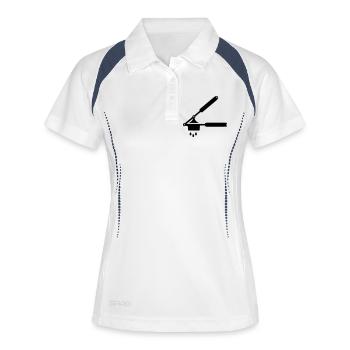 Presse-ail ou presse à spaetzle - Polo respirant Femme - blanc/marine - Devant