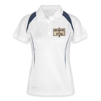 Böser Hund - Frauen Polo atmungsaktiv - Weiß/Navy - Vorne