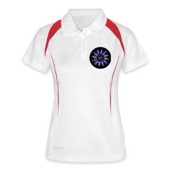 Soleil violet astral concentrique - Polo respirant Femme - blanc/marine - Devant