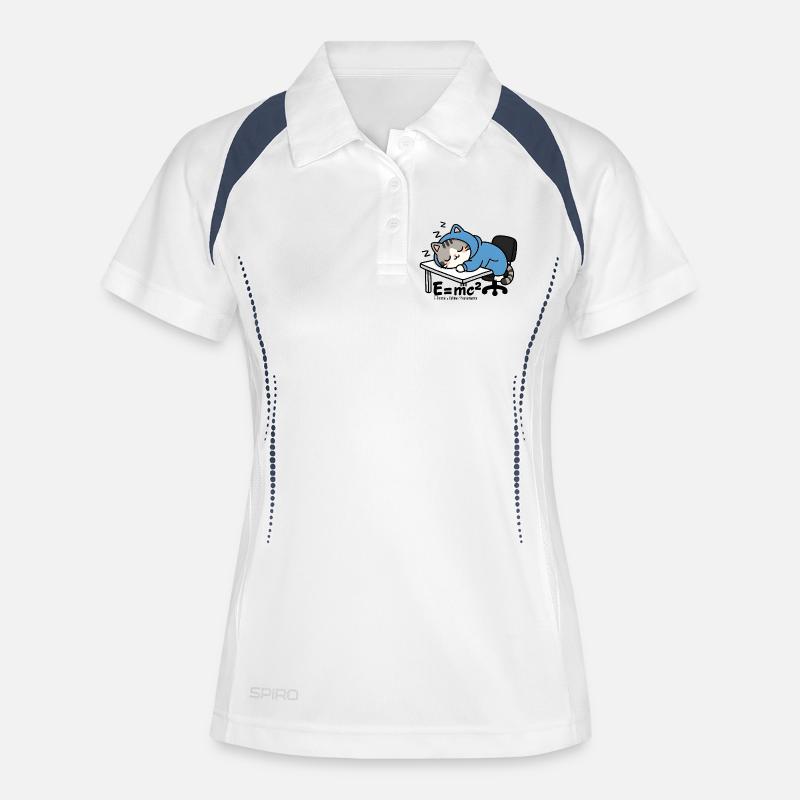 E = mc² - Sleeper Cat in Blue Pyjamas - Women's Polo breathable - white/navy