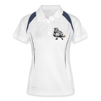 Cooles Zebra Eishockeyspieler Herrchen Hockey Fan - Women's Polo breathable - white/navy - Front