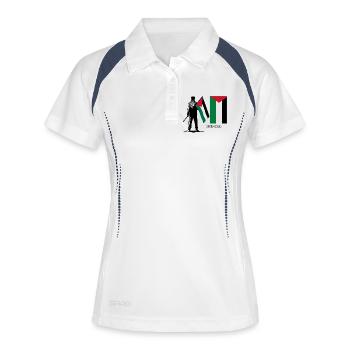 Abstract Sluette Colorful Blocks - Women's Polo breathable - white/navy - Front