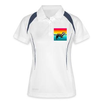 Otter - Frauen Polo atmungsaktiv - Weiß/Navy - Vorne