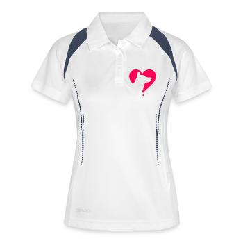  German dog Heart Pink - Frauen Polo atmungsaktiv - Weiß/Navy - Vorne