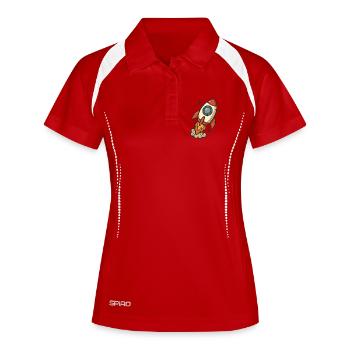 Fusée cartoon spatiale - Polo respirant Femme - blanc/marine - Devant