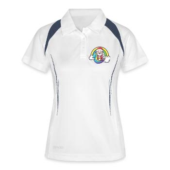 Hippocampe Père Noël Noël - Polo respirant Femme - blanc/marine - Devant