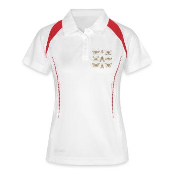 Vintage Moth Kollektion Illustration - Frauen Polo atmungsaktiv - Weiß/Navy - Vorne