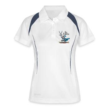 Sir Cumcise - Memeshirt médiéval drôle - Polo respirant Femme - blanc/marine - Devant