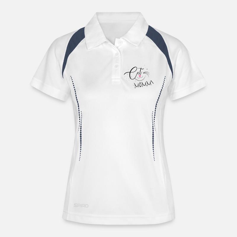 Cat Mom Heart Drawing - Women's Polo breathable - white/navy