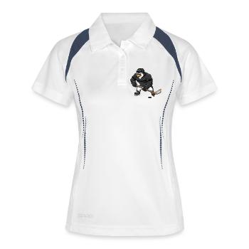 Muskulöser Pinguin Eishockeyspieler Cool Hockey - Women's Polo breathable - white/navy - Front