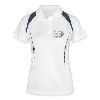 Beste Mutter der Welt - Frauen Polo atmungsaktiv - Weiß/Navy - Vorne