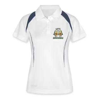 Let's Avocuddle – Lustiges Avocado Pärchen Design - Frauen Polo atmungsaktiv - Weiß/Navy - Vorne