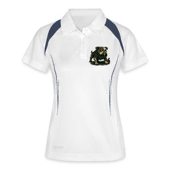 Carlin zombie groggy avec bave verte - Polo respirant Femme - blanc/marine - Devant
