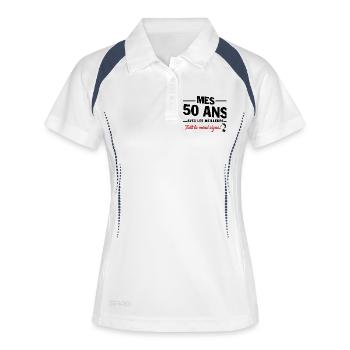 50ème Anniversaire 1975 Cadeau Drôle - Polo respirant Femme - blanc/marine - Devant