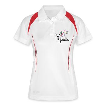 Kolorierte Musiknoten - Frauen Polo atmungsaktiv - Weiß/Navy - Vorne