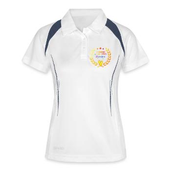 In_Germany_we_say_Lecker_Bierchen_-_kranz_ - Frauen Polo atmungsaktiv - Weiß/Navy - Vorne