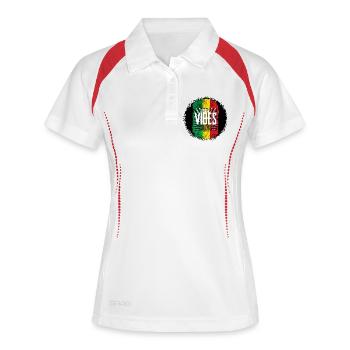 Drapeau Reggae Vibes - Polo respirant Femme - blanc/marine - Devant