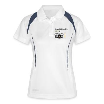 Schnappt es, als wäre es 1975 - Frauen Polo atmungsaktiv - Weiß/Navy - Vorne