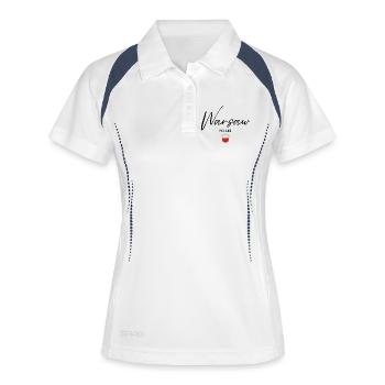 Conception élégante Varsovie, Varsovie Pologne - Polo respirant Femme - blanc/marine - Devant
