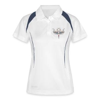 Magic Ankh Symbol with Wings and Ornaments - Women's Polo breathable - white/navy - Front