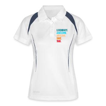 40e anniversaire 1986 - Polo respirant Femme - blanc/marine - Devant