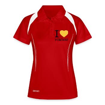J’adore les frites - Polo respirant Femme - blanc/marine - Devant