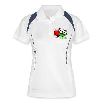 Mut macht es möglich Logo - Frauen Polo atmungsaktiv - Weiß/Navy - Vorne