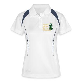 Tanne? Ich bin die Stimmung. - Frauen Polo atmungsaktiv - Weiß/Navy - Vorne