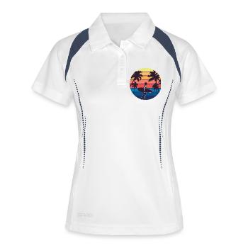 Sunset Surfer Silhouette - Women's Polo breathable - white/navy - Front