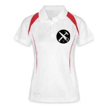 Sceau de l’artisan – Fierté et qualité - Polo respirant Femme - blanc/marine - Devant