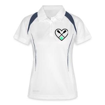 Canoë Kayak Coeur Pagaies Sports de Vagues Nature - Polo respirant Femme - blanc/marine - Devant