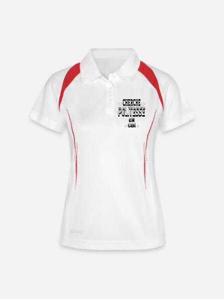 Looking for politeness on a permanent contract - Women's Polo breathable - white/navy