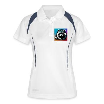 Raton laveur - Polo respirant Femme - blanc/marine - Devant