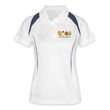 Tis the Season Cute Holiday Crew, Xmas  - Women's Polo breathable - white/navy - Front