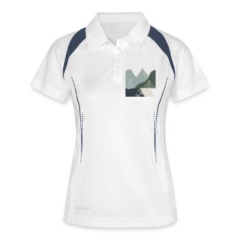 Geometric mountain landscapes - Women's Polo breathable - white/navy - Front