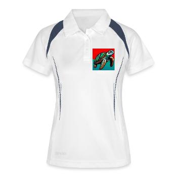 turtle - Women's Polo breathable - white/navy - Front