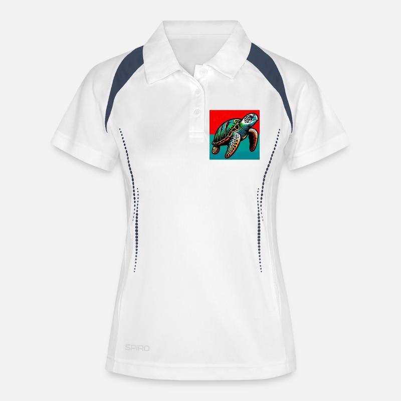 turtle - Women's Polo breathable - white/navy