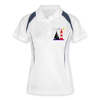 Voile - Polo respirant Femme - blanc/marine - Devant