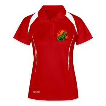 Flaming Ivuan in Green Neon Style - Women's Polo breathable - white/navy - Front