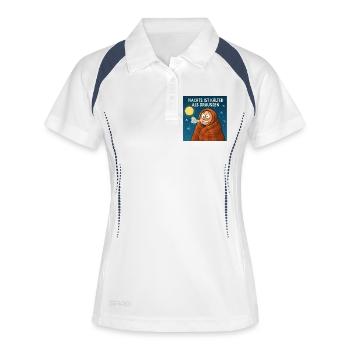 Nachts ist kälter als draußen  - Frauen Polo atmungsaktiv - Weiß/Navy - Vorne