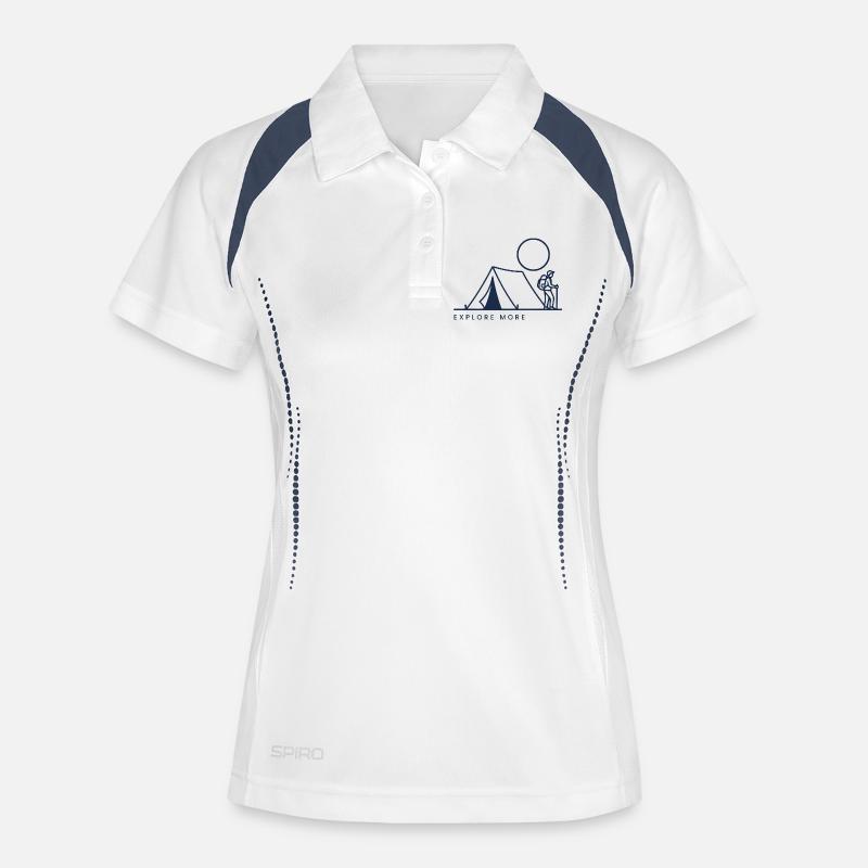 Explore more - Women's Polo breathable - white/navy