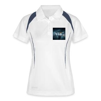 Das Auge des Sturms - Frauen Polo atmungsaktiv - Weiß/Navy - Vorne