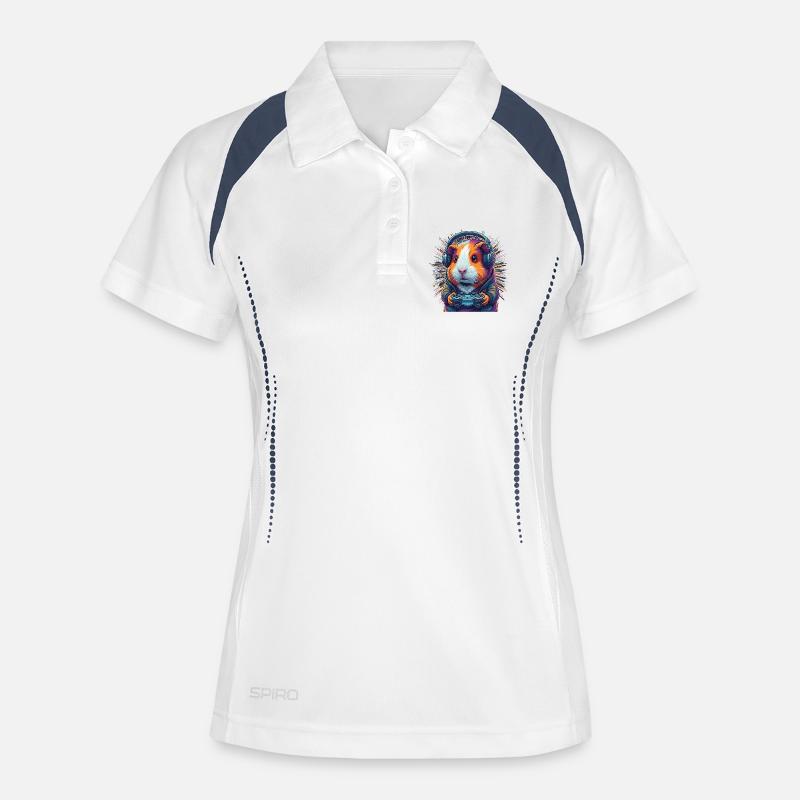 Rainbow Gamer Guinea Pig - Women's Polo breathable - white/navy